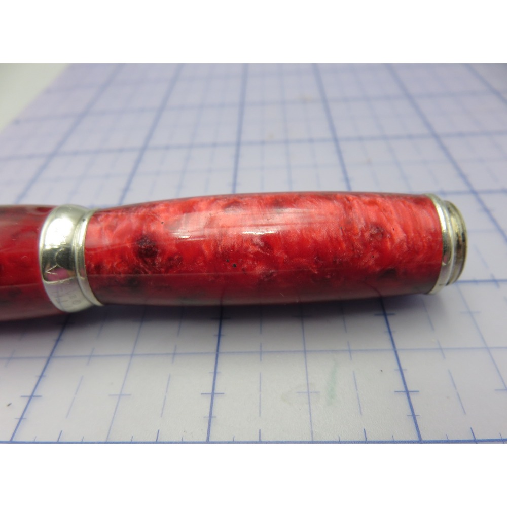 Jean Pierre Lepine Attila Little Fatty Ballpoint Pen Marbled Red France - Picture 9 of 15